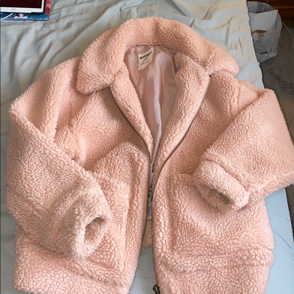 Garage clothing light pink Sherpa jacket.